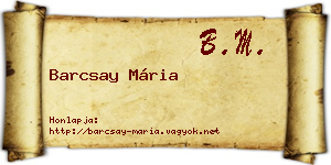 Barcsay Mária névjegykártya