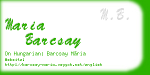 maria barcsay business card